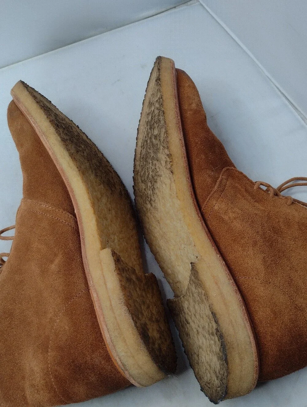 Banana Republic Suede Crepe Chukka Boot Men's Size 8 41 Tan Leather Lace N